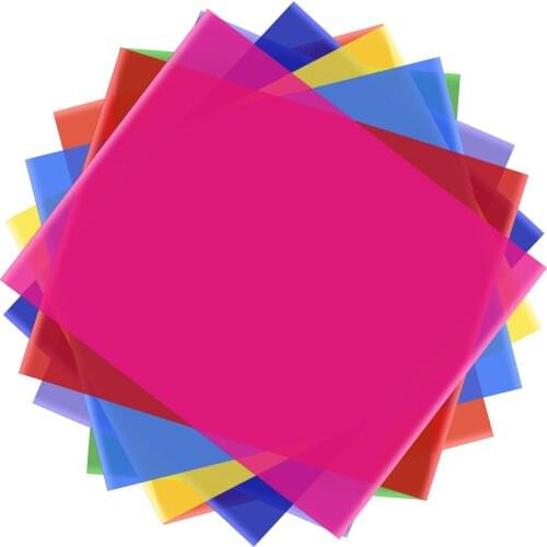 8 Colors Transparent Gel Lighting Filter 50*40cm/20*16in Tinted Light Filters Plastic Sheets for LED Light Studio Flash