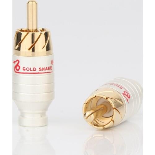 8PCS Audio Signal cable LotusPlug RCA Plug Socket Pure CopperRCA head Audio Cable Plug