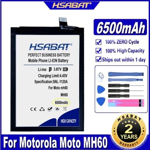 HSABAT MH60 6500mAh Battery for Motorola Moto mh60 1ICP6/66/90 Batteries