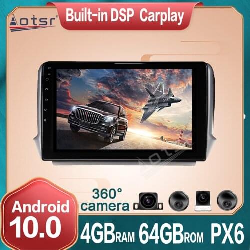 Android 10 Car radio Player 360 Panoramic Camera For Peugeot 2008 208 Multimedia Radio Auto GPS Navigation Carplay DSP Stereo