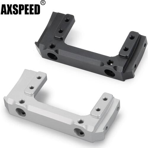 AXSPEED Black/Silver Metal Alloy Front Rail Bumper Servo Mounts for Axial SCX10 II 90046 90047 1:10 RC Crawler Car Parts