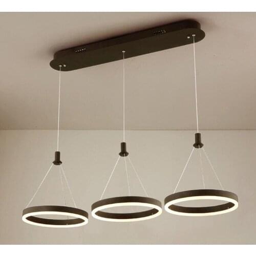 White Black LED Pendant Lights For Dining Kitchen Room remote control acrylic Hanging Lamp Fixture Luminaire Lamparas Abajur