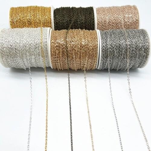 5yds 2.0x3.0mm Golded/silvered/bronze Plated Necklace Chain for Jewelry Making Findings DIY Necklace Chains Materials Handmade