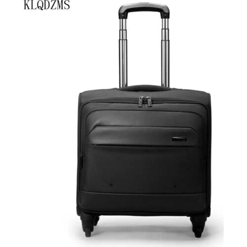 KLQDZMS 18inch Men Business Boarding Spinner Rolling Luggage Women Password Trolley Suitcase Wheels Carry On Travel Bag