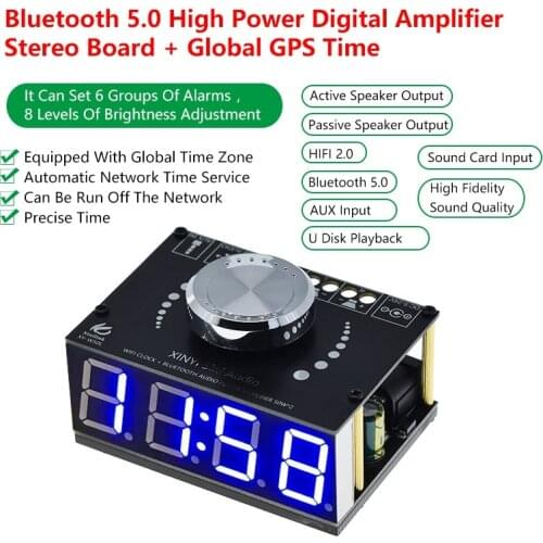 HIFI 50W*2 Stereo Bluetooth 5.0 Digital Power Amplifier Board Module With WIFI Timing Clock XY-W50L With Fashion Sense