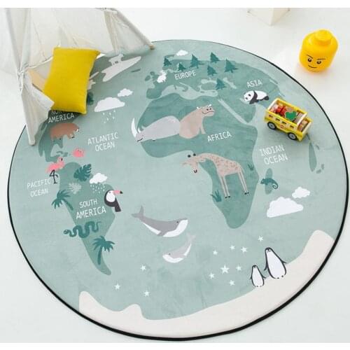 Kids Play Game Mats Round Carpet Rugs Mat Cotton Crawling Blanket Floor Carpet For Kids Room Decoration INS Baby Gifts