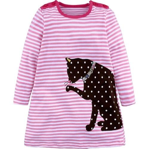 Baby Girls CatS Dress Long Sleeve 2021 Brand Children Princess Dress Animal Pattern Costume for Kids Dresses Tunic BBD065