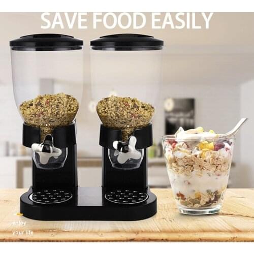 Double Cylinder Cereal Machine Home Type Kitchen Supplies Mini Cereal Separator Hot Selling Plastic Clear Container