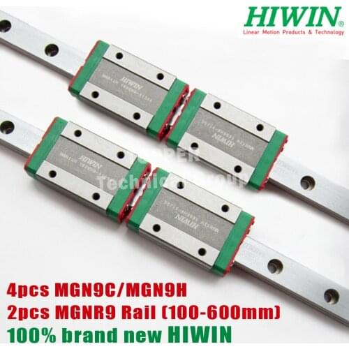 HIWIN MGN9C MGN9H slider block with 200/250/300/350/450/500mm MGN9 Linear Guide Rail 9mm Miniature MGN for 3d printer parts
