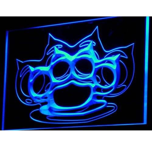 I754 Brass Knuckles Weapons Beer Bar LED Neon Light Light Signss On/Off Switch 20+ Colors 5 Sizes