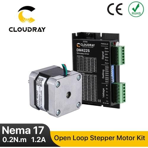 Nema 17 Open Loop Stepper Motor Kit 2 Phase 20N.cm 18-48VAC Stepper Motor Driver for 3D printer CNC Engraving Milling Machine