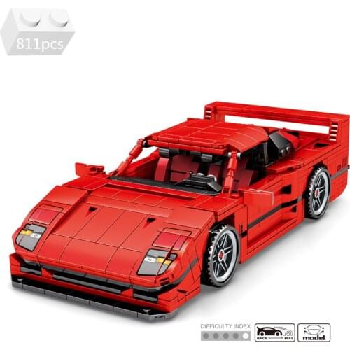 High-tech F40 Sport Cars Supercar Building Blocks Kit Bricks Racing Pull Back MOC Classic Model Kids Toys For Children Boys Gift