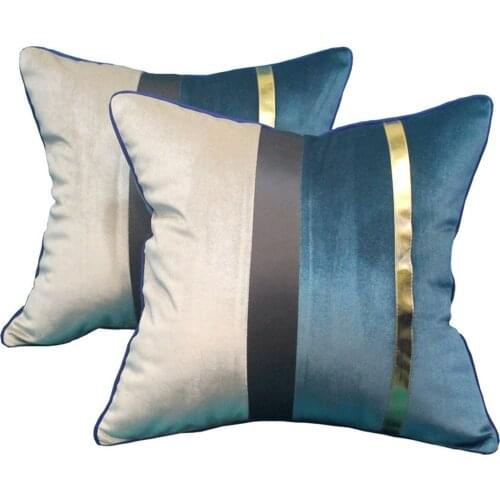 Square Pillowcase Gold Bar Stitching Simple Luxury Modern Style Furniture without Pillow Core