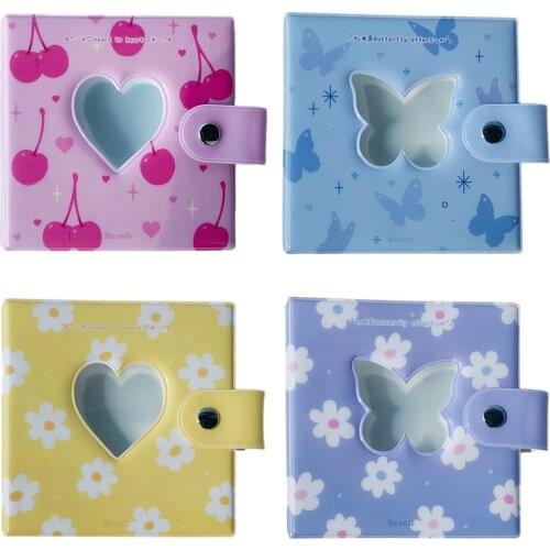 3 Inches Mini Photo Album Card Holder Love Heart Shape Photo Album Pockets Business Card Bag Photocard Holder