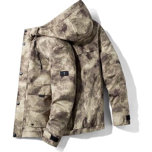 Fashion Men Camouflage Jacket Spring Autumn Thin Hooded Casual Coat Mens Detachable Hat Baseball Jacket Male Slim Outerwear 4XL