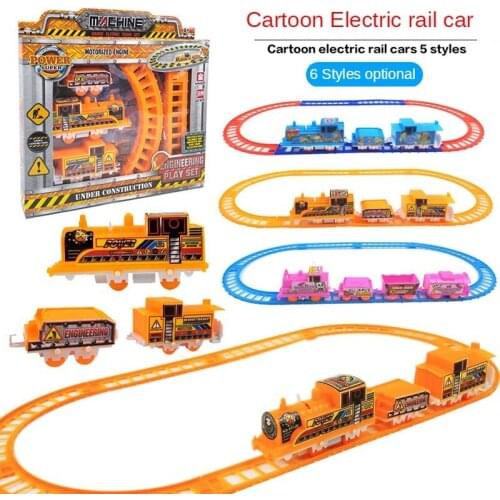 Child Electric Train Sets DIY Railway Track Free Assemble Interactive Educational Toys Assembly Small Train Toy Set Kids Gifts