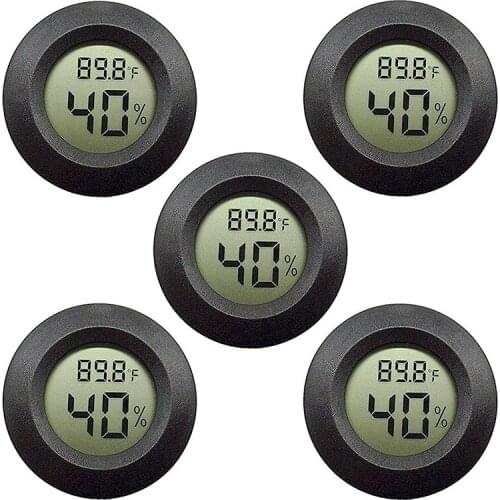 New 5-pack Hygrometer Thermometer Digital LCD Monitor Humidity Meter Gauge for Humidifiers Dehumidifiers Gre