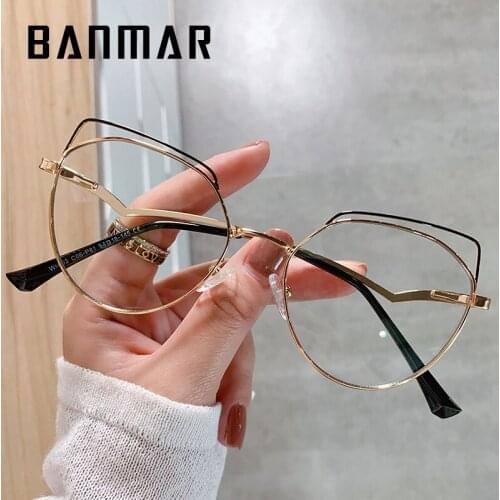 BANMAR Computer Glasses Women Blue Light Blocking Gafas Men Frame Cat Eye Optical Glasses Fashion Eye Protection Lunette