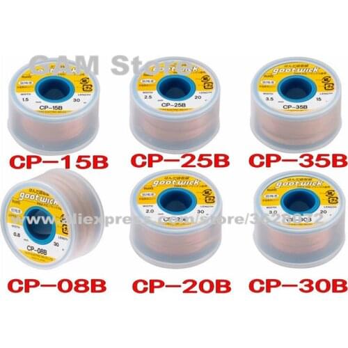 Desoldering Wire GOOT Wick Dispenser Suction Tin Wire For Precision PCBs RMA Tin Remove CP-08B\15B\20B\25B\30B\35B
