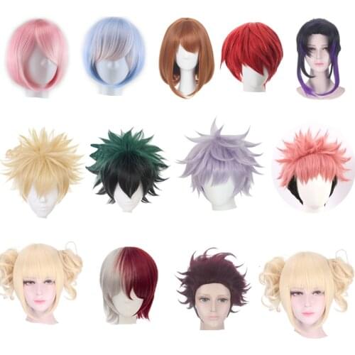 Anime Danganronpa Demon Slayer My Hero Academia Jujutsu Kaisen Cosplay Wig For Men Women Funny Shoulder-length Wig