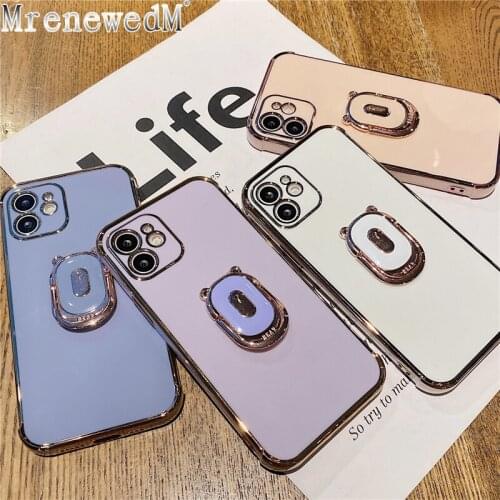 Luxury Gold Electroplating Phone Case For iPhone 11 12 Pro Max Mini XS X XR 7 8 Plus SE2 Candy Color Soft Shockproof Back Cover