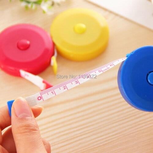 500pcs Random Color 1.5m Retractable Tape Measure Measuring Tapes Sew Dieting Tapeline Ruler Sewing Tool