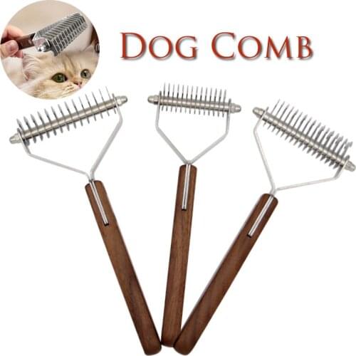 Dog Comb Pet Removers Knot Cutter Hair Grooming Comb Groomer Brush For Dog Cat With Wooden Handle Dog Supplies Pet Products