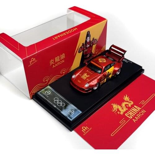 TimeMicro 1:64 ModernArt RWB 993 CHINA AARON Double-deck Wing Diecast Model Car