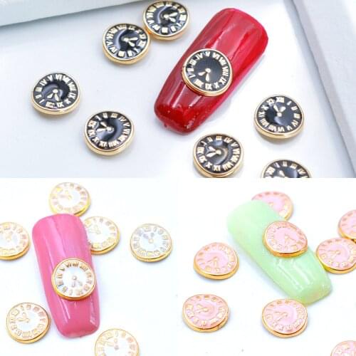 20Pcs Fashion Vintage 3D Clock Design Nail Art Decoration Charm Alloy Nail DIY Crafts Accessories Manicure 8x8mm Charms