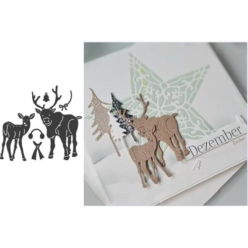 Winter deer and elk metal cutting dies cut die mold for diy scrapbooking cards making paper crafts knife mould new 2020 diecuts