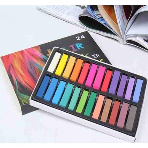 24 Colors Non-toxic Hair Color Chalks Temporary Colors Hair Dye Pastels Kit Beauty Care Hair Styling Tools Crayons For Hair Tool