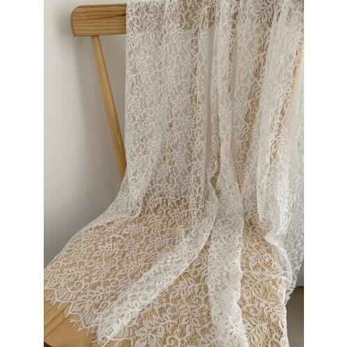3 yrds Off White Chantilly Lace Fabric With Leaves Florals Patterns, New Arrival