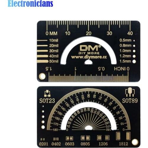 4CM 1.5 INCH PCB Ruler Measuring Tool Multifunctional PCB Ruler Resistor Capacitor Chip IC SMD For Electronic Engineers