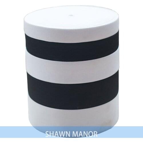 60MM White/Black Colored Soft Knit Braided Elastic Webbing Band DIY Ribbon For Sewing 20Yards/roll