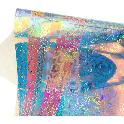 9 Assorted Colors 12"x10" Bundle Iridescent Adhesive Vinyl Outdoor and Indoor for Halloween Christmas Home Cup Decor Sticker DIY