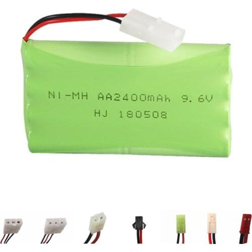 2400mah 9.6v Rechargeable Battery For Rc toy Car Tanks Trains Robot Boat Gun Ni-MH AA 700mah 9.6v Battery 1Pcs for rc boats