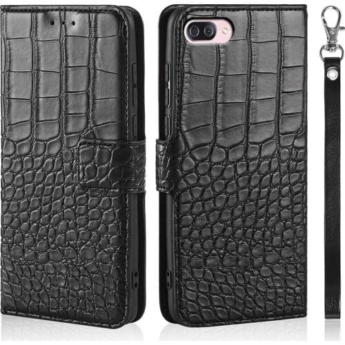 Phone Case for Asus Zenfone 4 Max ZC554KL 5.5" Case Wallet Crocodile Texture Leather Book Design Phone Coque Capa With Strap