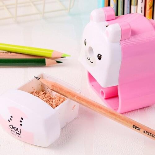 Deli 0722 Cute Pencil Sharpener Stationery mechanical school office supplies Cartoon