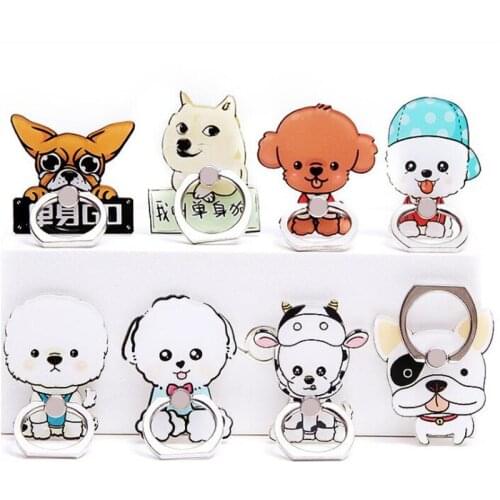 2020 Mobile Phone Holder Metal Finger Ring Holder Cute Cartoon Dog Animal Phone Holder Phone Stand Support For All Phone