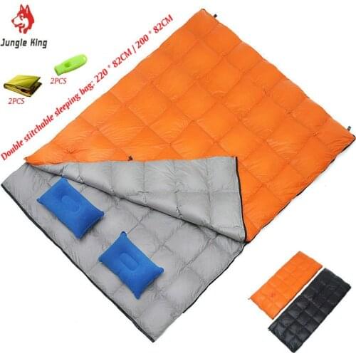 JungleKing New Double Ultralight Outdoor Camping Double Down Sleeping Bag Widened Envelope Four Seasons Goose Down Sleeping Bag