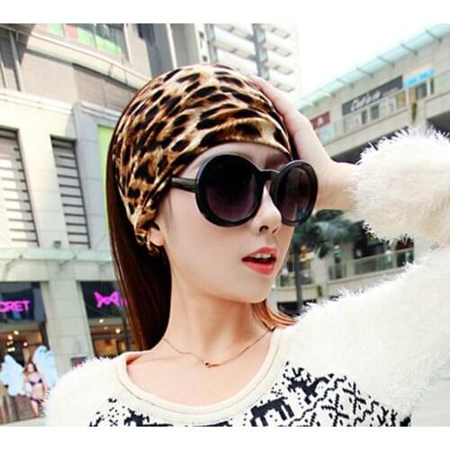 European and American Popular Style Wide-edged Leopard Print Headband Sports Pure Cotton Art Korean Version Headband Headband