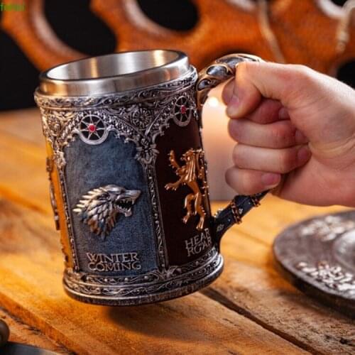 Creative goblet song of ice and fire right game Mug embossed beer mug large capacity whisky Mug