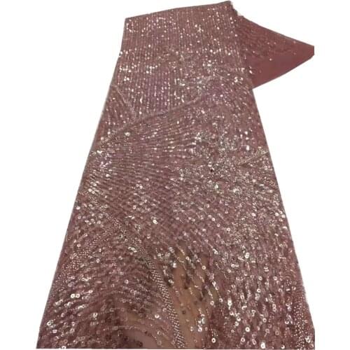Handmade Beaded African Lace Fabric Nigerian Lace Fabrics 2021 High Quality Lace French Lace Fabric For Women Sewing f66-424