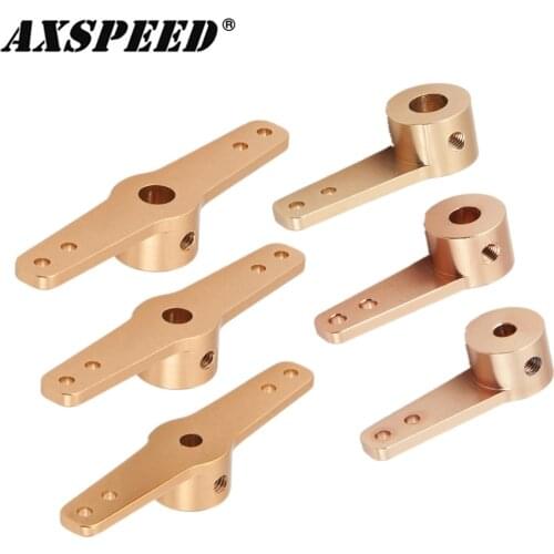 AXSPEED Single/Dual Metal Steering Arm Aluminum Alloy Brass 3.1/4.1/5.1mm Arm RC Car Boat Servo Roker Arms Rudder Parts