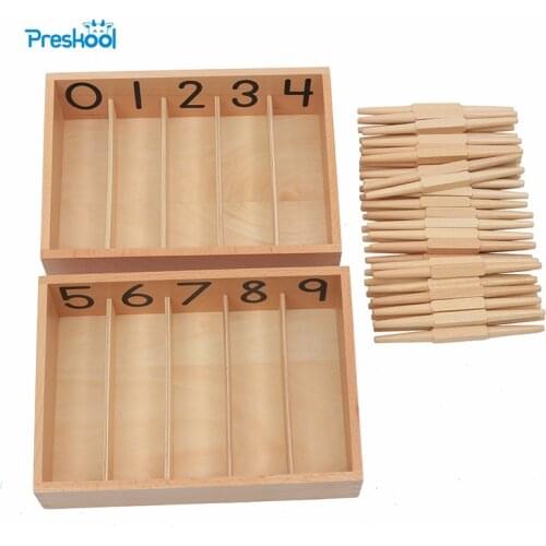 Montessori Kids Baby Toy Professional Version Spindle Box With 45 Spindles Preschool Brinquedos Juguets