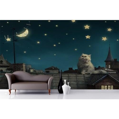 Mural Cat Roof Wallpaper Mural 3D wallpaper for wall 3d children room Large mural for living room paper wallpaper bedroom den
