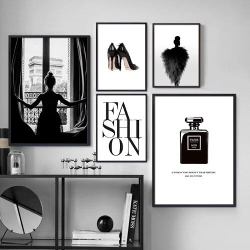 NOOG Fashion Girl Perfume Brand Wall Art Canvas Painting Nordic Posters And Prints Decoration Pictures Living Room Salon