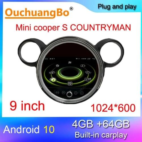 Ouchuangbo Android 10 radio recorder for 9 inch mini S COUNTRYMAN R60 paceman R61 R54 2007-2016 with gps 4GB+64GB