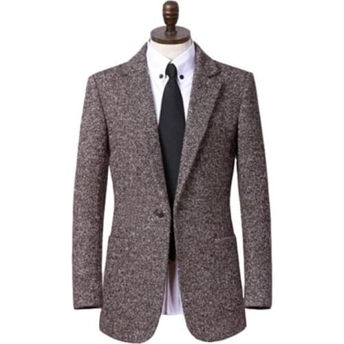 Teenage mens clothing business casual suit collar mens wool coat plus size fashion manteau homme coffee casaco feminino 9XL