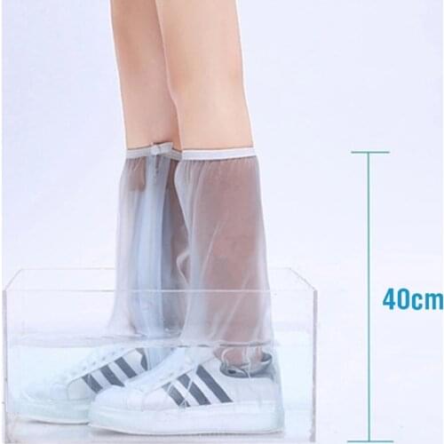 Clear Water Proof Shoe Cover Long Length Slip-resistant Zipper Rain Boots Overshoes Waterproof Rainy Days Useful Tools